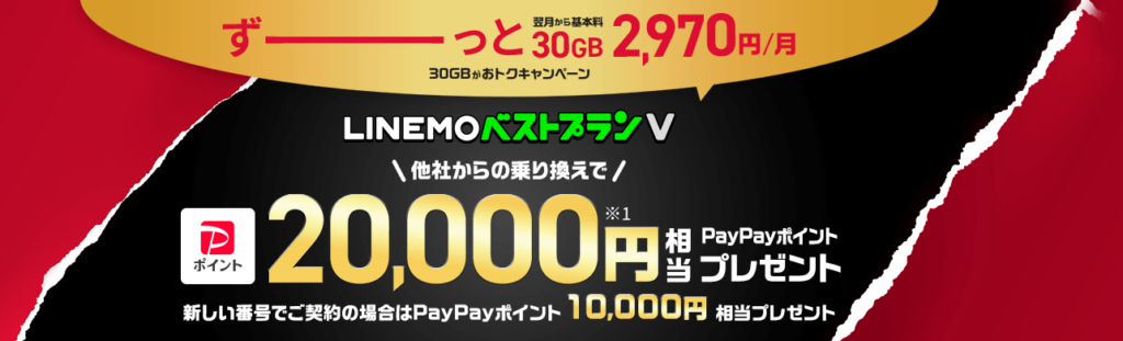 ベストプランV対象！PayPayポイントプレゼントキャンペーン